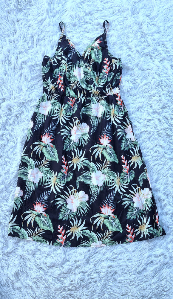Timeless Kids Short Sleeve Black Flowery Dress