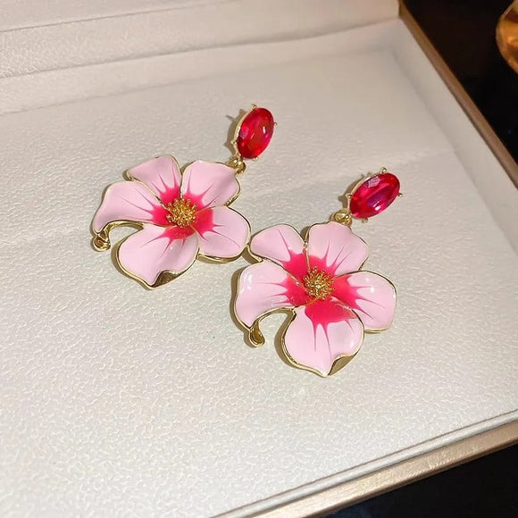 Pink Flowery earrings