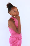 Timeless Kids Solid Fabric Round Neck Tee & Flare Leg