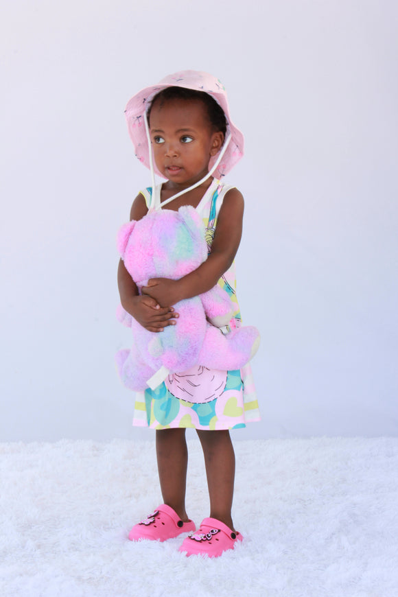 Toddler Girls Heart & Cartoon print Sleeveless Dress