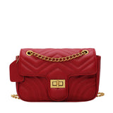 Texture small bag women's 2020 new Korean fashion leisure One Shoulder Messenger lock chain small square bag