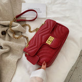 Texture small bag women's 2020 new Korean fashion leisure One Shoulder Messenger lock chain small square bag
