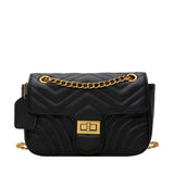 Texture small bag women's 2020 new Korean fashion leisure One Shoulder Messenger lock chain small square bag
