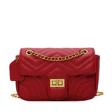Texture small bag women's 2020 new Korean fashion leisure One Shoulder Messenger lock chain small square bag