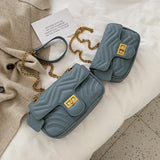 Texture small bag women's 2020 new Korean fashion leisure One Shoulder Messenger lock chain small square bag