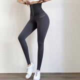 Ultra high waist breasted fitness pants for women