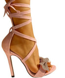 Women's Super High Heel Strappy Open-toe Rhinestone Sandals