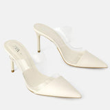 Za summer pointed shallow mouth hand feeling heel sandals women 2021 new transparent one-sided belt Baotou high-heeled sandals women