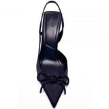 Zar autumn and winter new women's shoes black bright decoration pointed open heel Muller shoes 12228810040