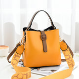 Women's New Fashion High-capacity Broadband Messenger Shoulder Bucket Bag