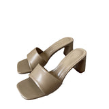 Za family's 2021 summer new open toe women wear grey square head thick heel high-heeled fashion sandals
