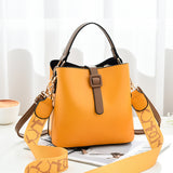 Women's New Fashion High-capacity Broadband Messenger Shoulder Bucket Bag