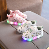 Light-emitting White Shoes For Boys And Girls LED Flash Korean Children's Shoes Casual Children's Shoes