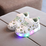 Light-emitting White Shoes For Boys And Girls LED Flash Korean Children's Shoes Casual Children's Shoes