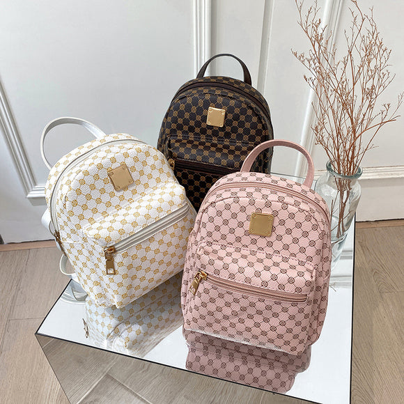 Women's Bag 2021 Autumn New Fashion Backpack Dot Small Schoolbag Korean Printed Messenger Bag