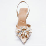 Za autumn new fine heels high heels women's grey bright Rhinestone Wedding Shoes bride Xiuhe wedding dress two bridesmaids' shoes