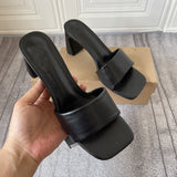 Za family's 2021 summer new open toe women wear grey square head thick heel high-heeled fashion sandals