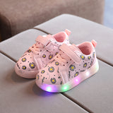 Light-emitting White Shoes For Boys And Girls LED Flash Korean Children's Shoes Casual Children's Shoes