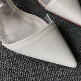 Za summer pointed shallow mouth hand feeling heel sandals women 2021 new transparent one-sided belt Baotou high-heeled sandals women