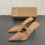 Za new high heels women's shoes nude PVC transparent pointed temperament Baotou sandals thin heels women's sandals