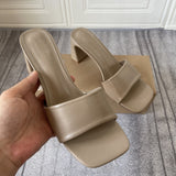 Za family's 2021 summer new open toe women wear grey square head thick heel high-heeled fashion sandals
